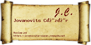Jovanovits Cézár névjegykártya